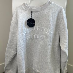 White Fox Embroidered Crewneck L/XL
